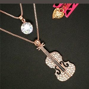 New Betsey Johnson Guitar Necklace